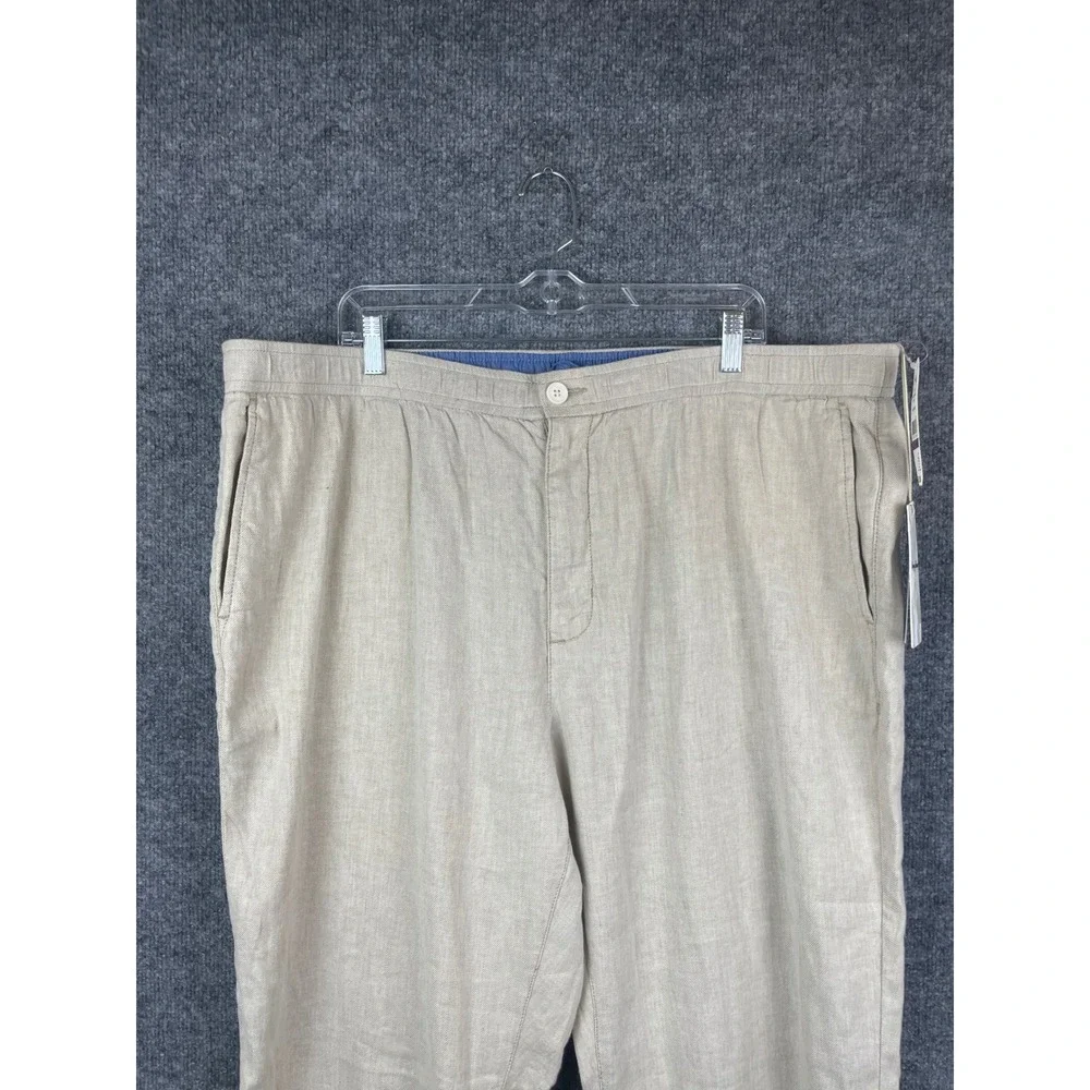 Tommy Bahama Linen Pull on Pant Men's 2XLT Stone Khaki New Beach Coast
